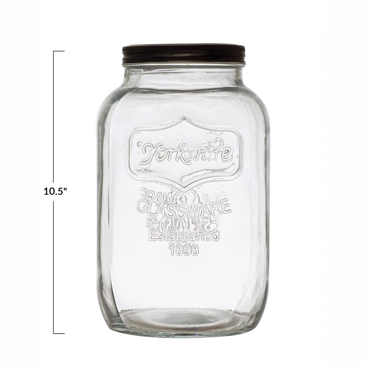 Hello Honey® 1gal Glass Jar with Black Metal Lid